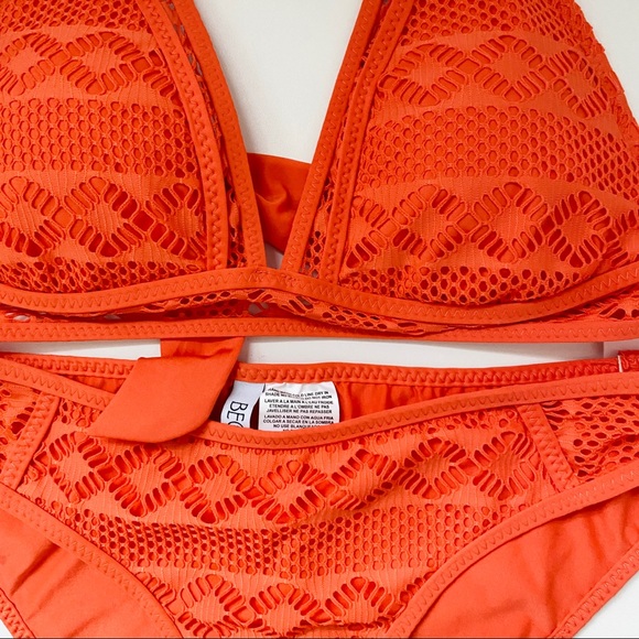 NEW BECCA crochet halter orange 2-piece - Picture 3 of 7